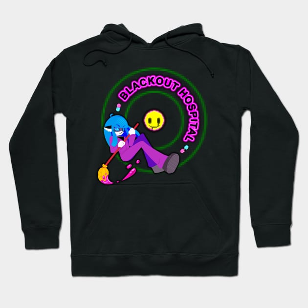 Blackout Hospital Circle Design Hoodie by arcadekitten